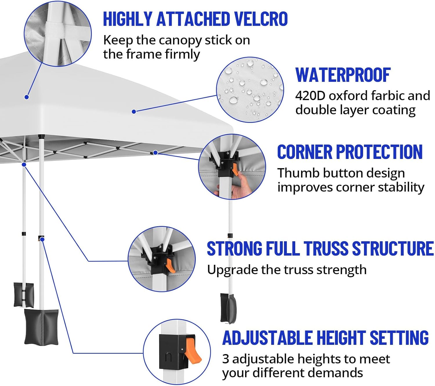 10x20 Pop Up Canopy Heavy Duty Commercial Instant Canopy Tent with 6 Sidewalls All Weather Waterproof Outdoor Wedding Party Tents for Parties Easy Set Up Canopy Gazebo for Backyard, Patio, Garden