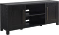 Henn&Hart Rectangular TV Stand for TV's up to 65' in Black Grain, TV Stands for the Living Room