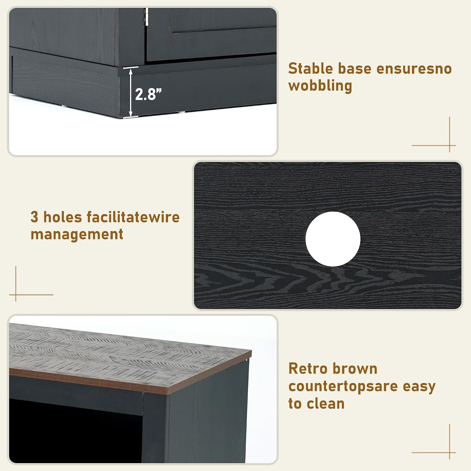 jiteentarou Farmhouse Fireplace TV Stand for 70/75/80 Inch TV, 32'Tall Entertainment Center w/ 36'Electric Fireplace and LED Light, 70'Media Console w/Barn Door Cabinet for Living Room, Black