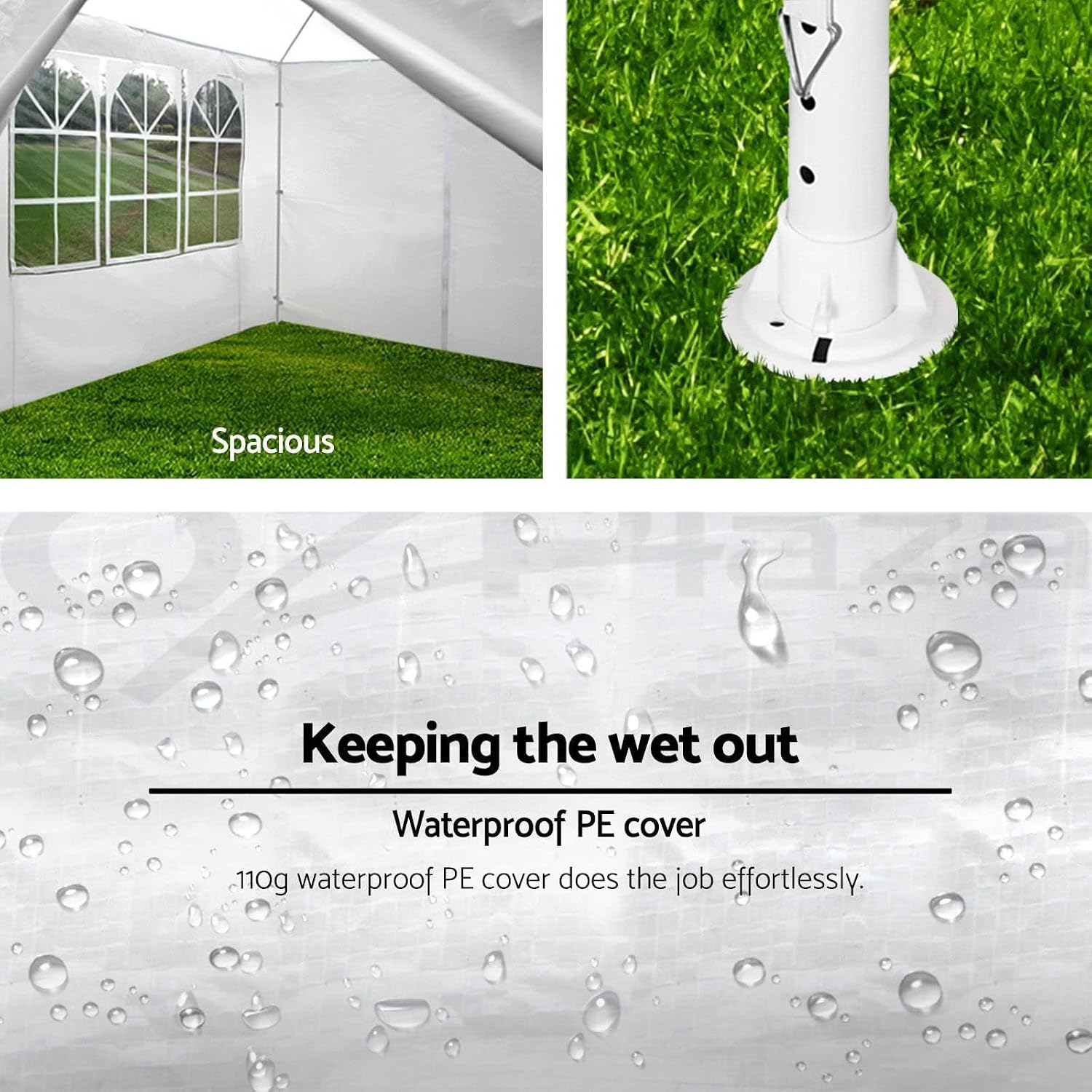 10X30 FT Pop Up Canopy Tent, Outdoor Event Gazebo with 8 Removable Sidewalls, Wind-Resistant Frame & Easy Setup for Receptions, Party, Wedding, Corporate Events, White
