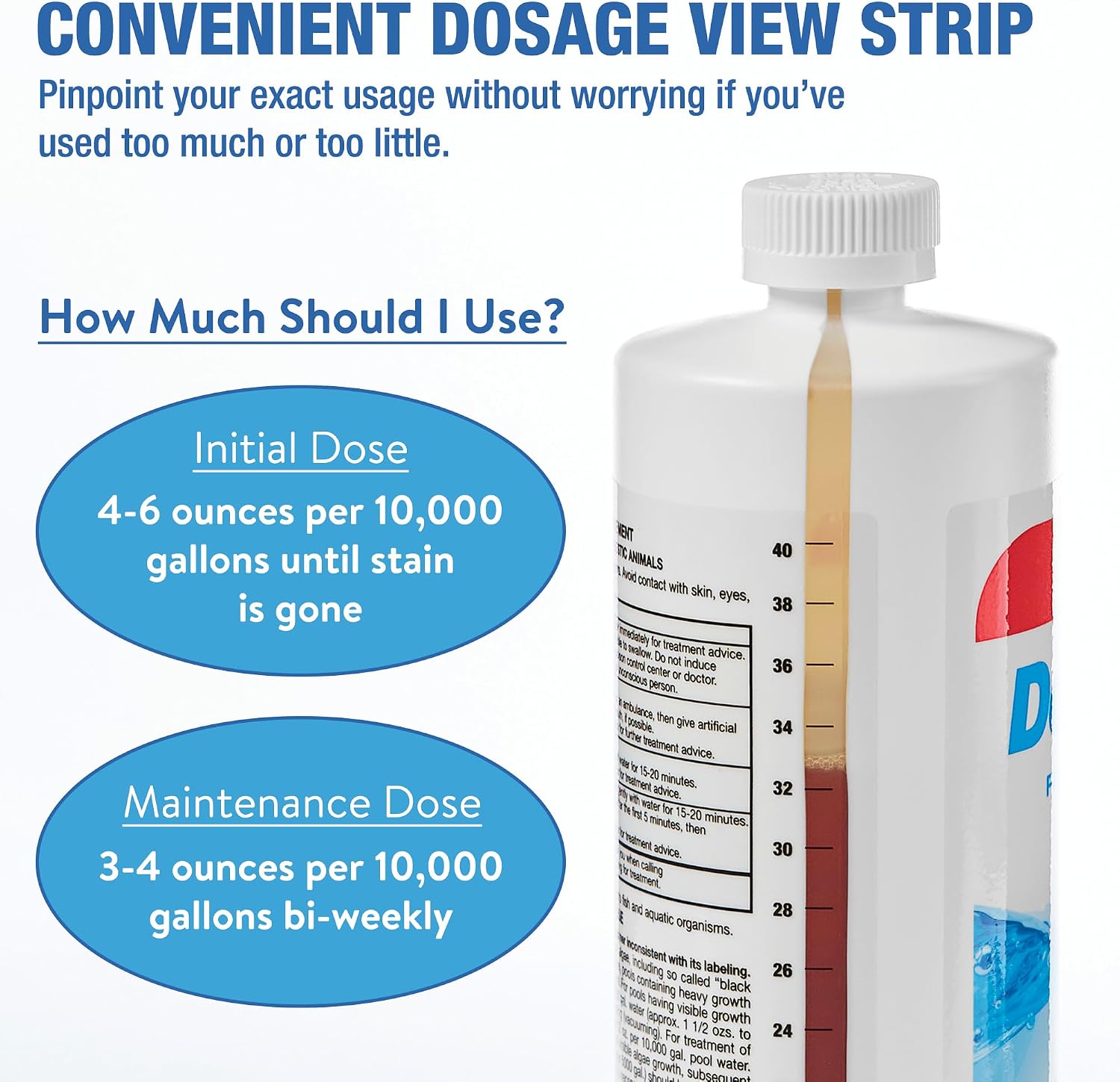 Doheny's Extra-Strength Metal Out Pool Treatment | Professional-Grade, Highly Concentrated Formula | Reduces Staining, Scaling & Discoloration | Dosage View Stripe |12 x 40 Oz. Bottles (480 Oz. Total)