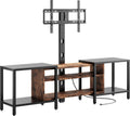 IRONCK 79 Inch TV Stand for TVs up to 85 Inch with Mount and Power Outlet, 3 Tiers TV Console with Storage Shelves, Entertainment Center, Steel Frame, for Living Room, Bedroom, Vintage Brown