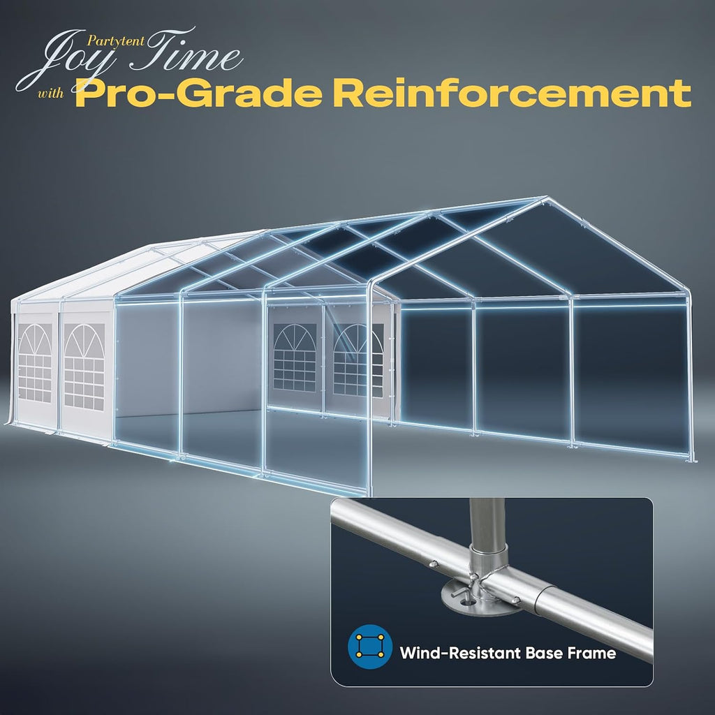 Quictent Premium 16x32 Party Tent Heavy Duty Outdoor Gazebo White Event Shelter Wedding Canopy Tent for Parties Carport BBQ with Removable Sidewall Windows & Storage Bags