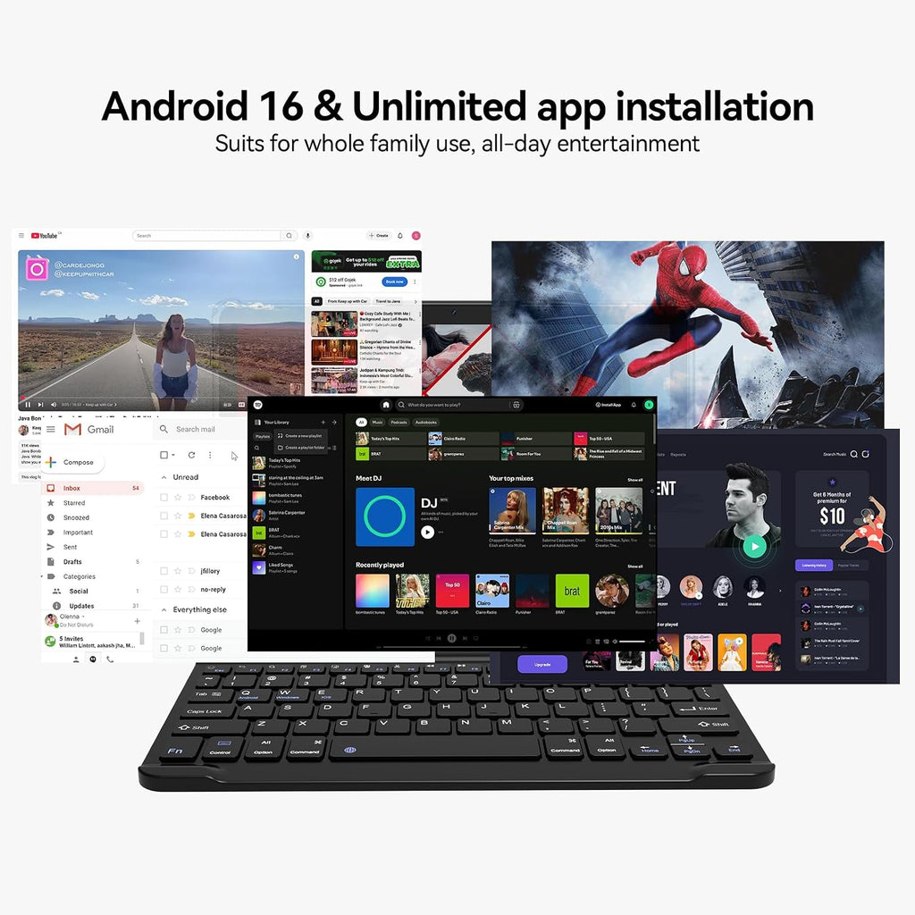 Tablet-11 inch Android 16 Tablet,4G Cellular+5G WiFi, Tablets with Keyboard,Pen,Mouse,Case, MTK8786 Octa-Core,20GB 128GB 1TB Expansion, 4G LTE Tableta, 13+8MP Camera, T-Mobile SIM Card Support
