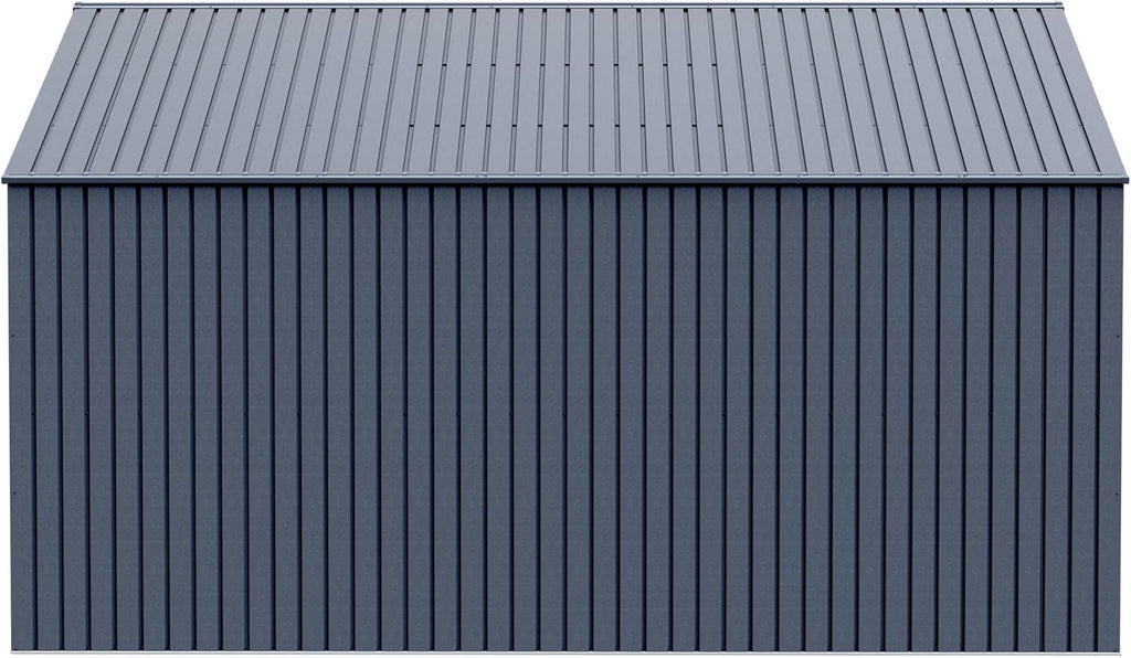 Arrow Shed Elite 12' x 14' Tall Outdoor Steel Storage Shed with High Gable and Lockable Doors Storage Building, Anthracite