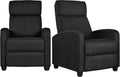 Yaheetech 2-Seat Fabric Pushback Recliner Chair with Thick Seat Cushion and Backrest Reclining Chair for Living Room Home Theater Matte Black