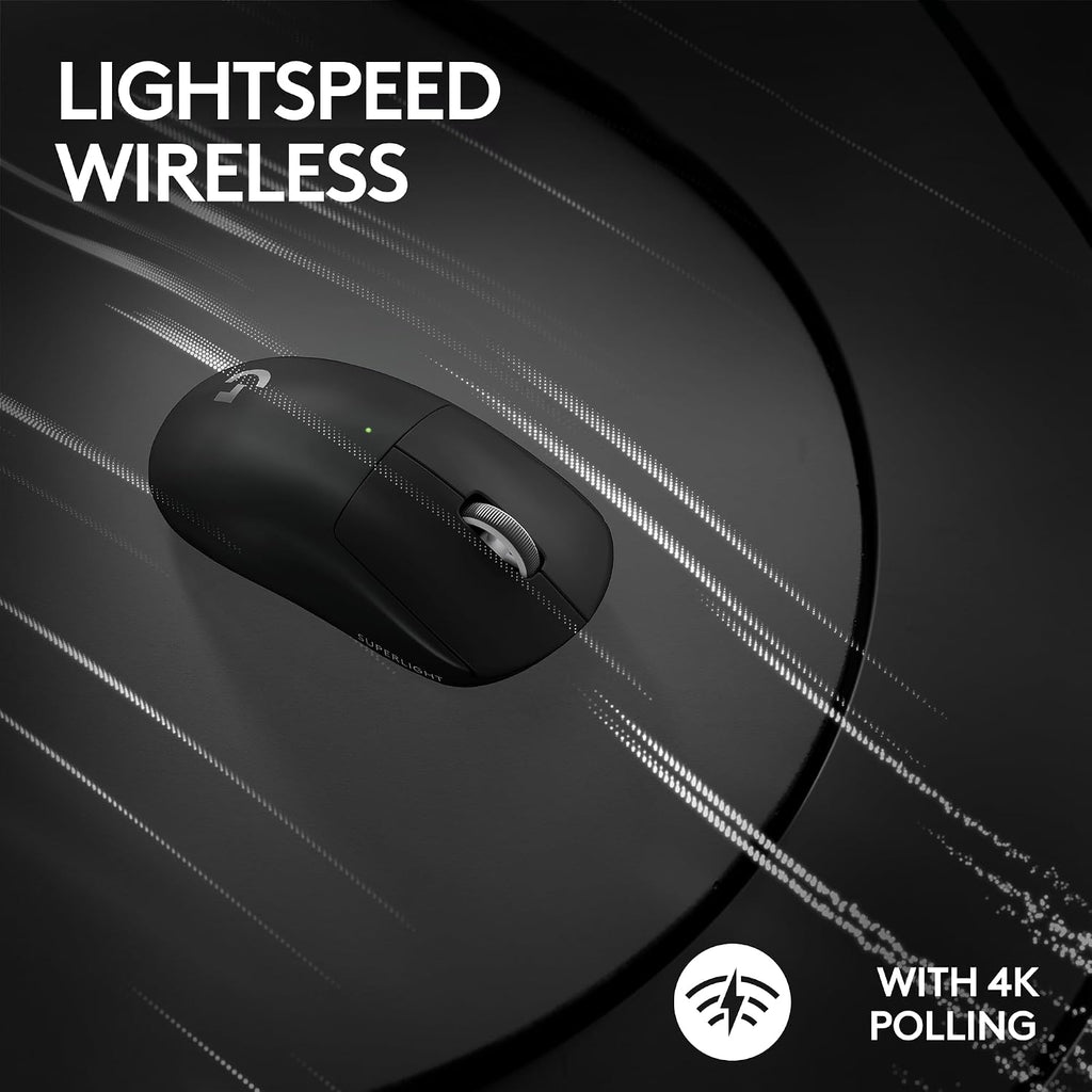 Logitech PRO X Superlight 2 Wireless Gaming Mouse, Black | Ultra-Lightweight, Hero 2 Sensor, 44k DPI, 5 Programmable Buttons, Lightspeed Wireless, PC/Mac | with Signature Series Charging Dock