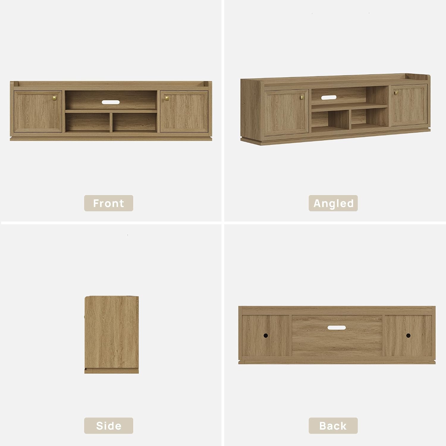SICOTAS TV Stand Entertainment Center - 67' TV Console for Living Room Modern TV Stand for Bedroom, Media Console with Shelf and Cabinet, Entertainment Stand for TVs up to 65 75 Inch(Brown Oak)