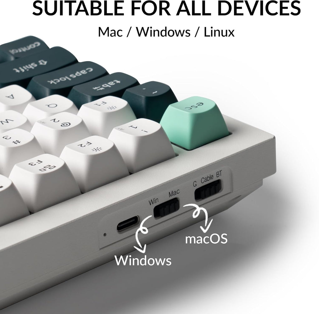 Keychron Q1 HE Wireless Custom Keyboard Rapid Trigger QMK Launcher 2.4 GHz Bluetooth 5.2 with Gateron Double-Rail Magnetic Switch, RGB Compatible with Mac Windows Linux (Hot-swappable)