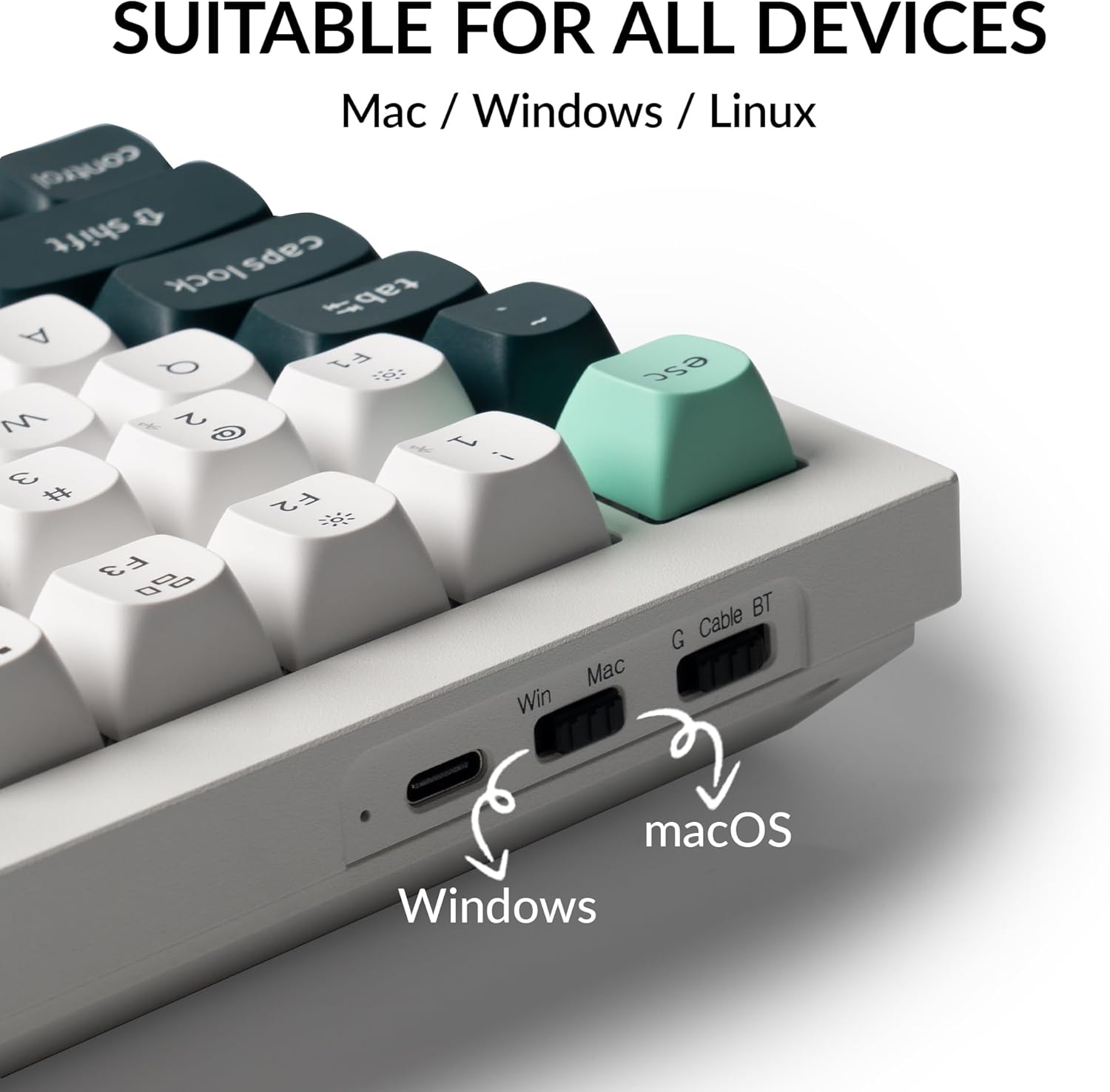 Keychron Q1 HE Wireless Custom Keyboard Rapid Trigger QMK Launcher 2.4 GHz Bluetooth 5.2 with Gateron Double-Rail Magnetic Switch, RGB Compatible with Mac Windows Linux (Hot-swappable)