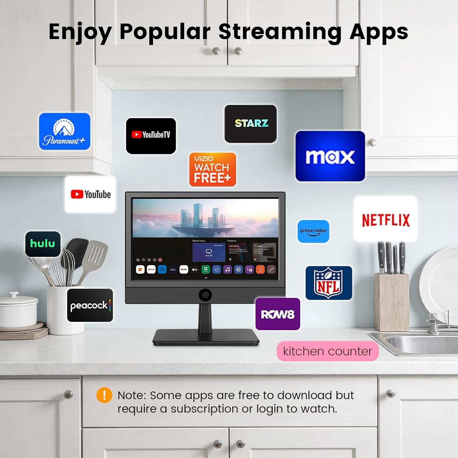 othoig 12.5 Inch Small Smart TV with Built-in Apps, Full HD 1080P Mini Flat Screen TV, WiFi & Bluetooth, ATSC Digital Tuner, USB/HDMI/AV Inputs,12V Car Charger Small TV for Kitchen,Bedroom,RV,Office
