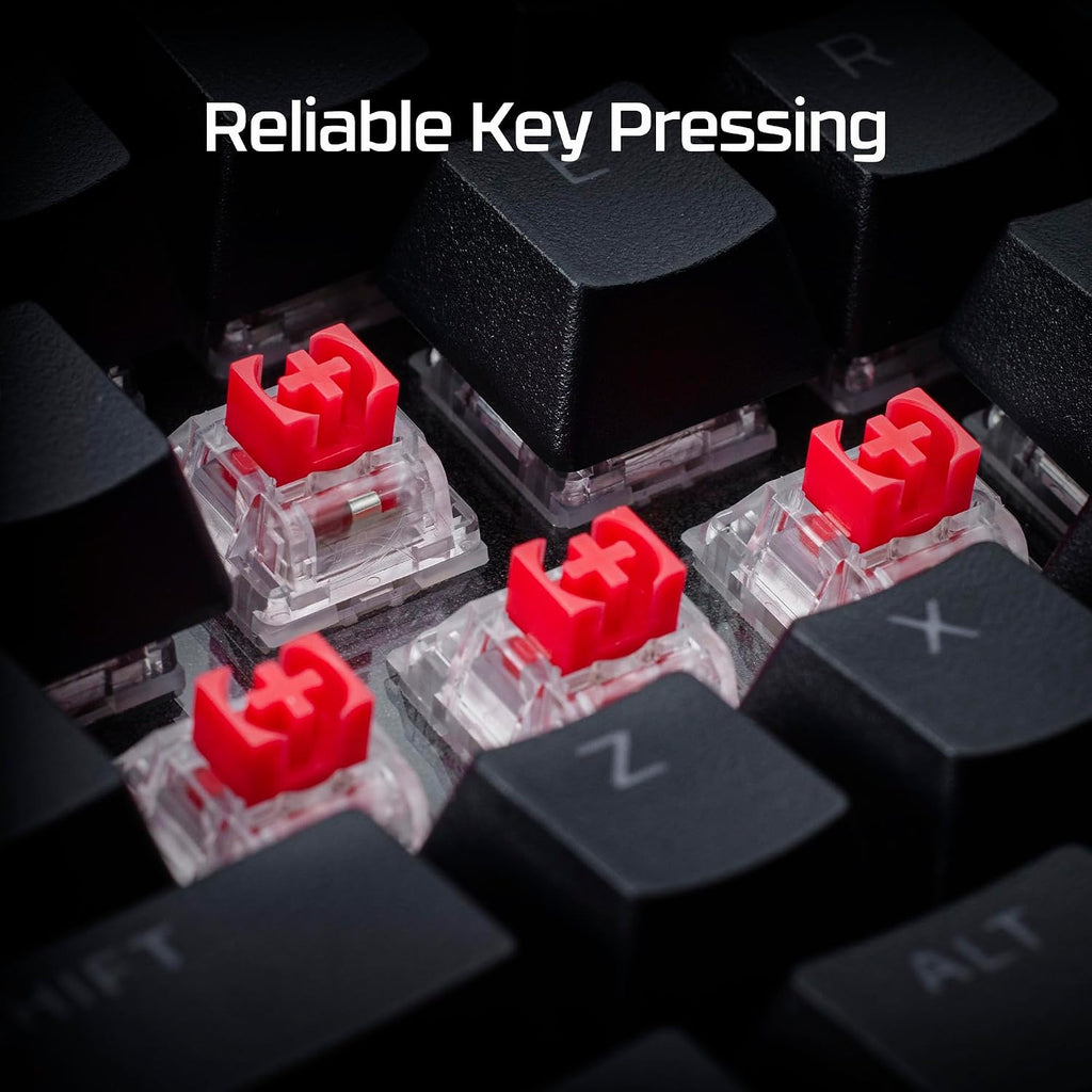 HyperX Alloy Rise 75 Wireless – Hot-Swappable 75% Mechanical Gaming Keyboard, PC, Up to 80 Hours Backlighting On, Dual Wireless 2.4GHz & Bluetooth