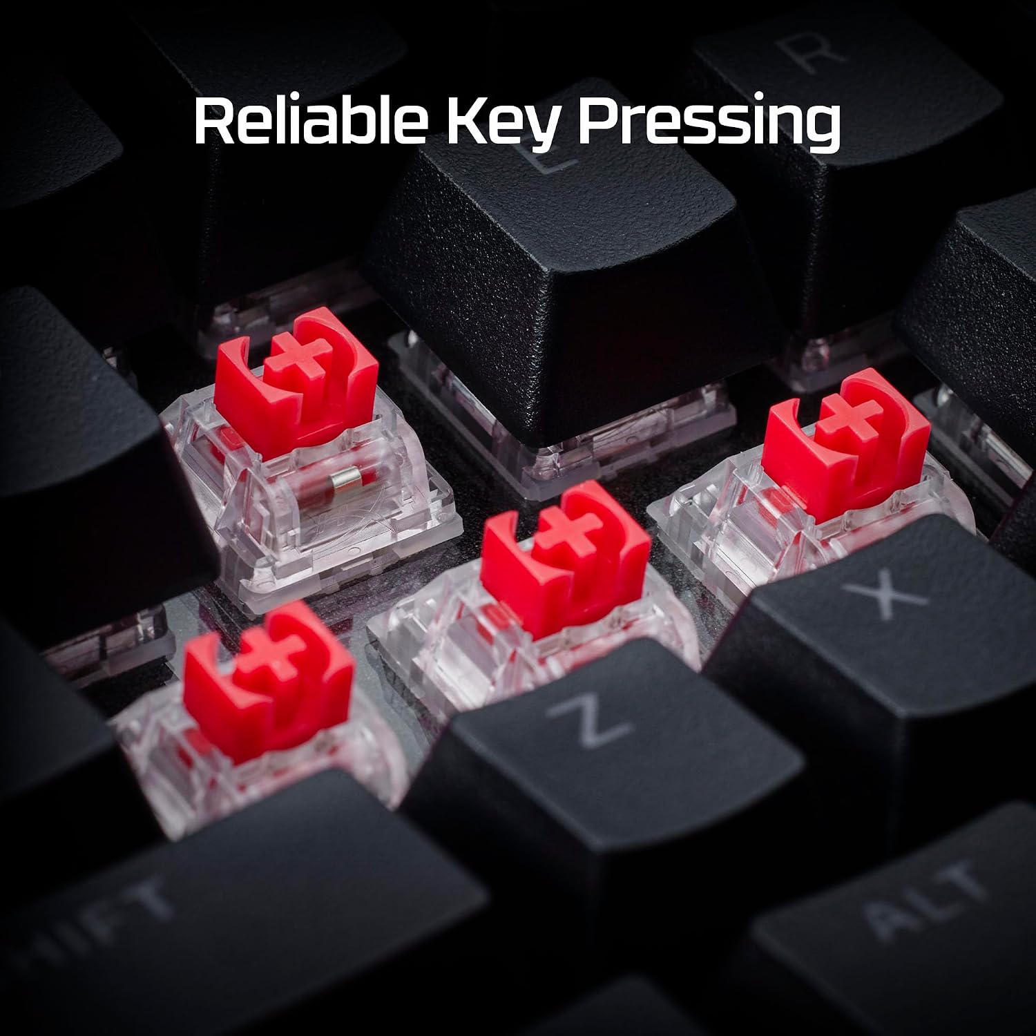 HyperX Alloy Rise 75 Wireless – Hot-Swappable 75% Mechanical Gaming Keyboard, PC, Up to 80 Hours Backlighting On, Dual Wireless 2.4GHz & Bluetooth