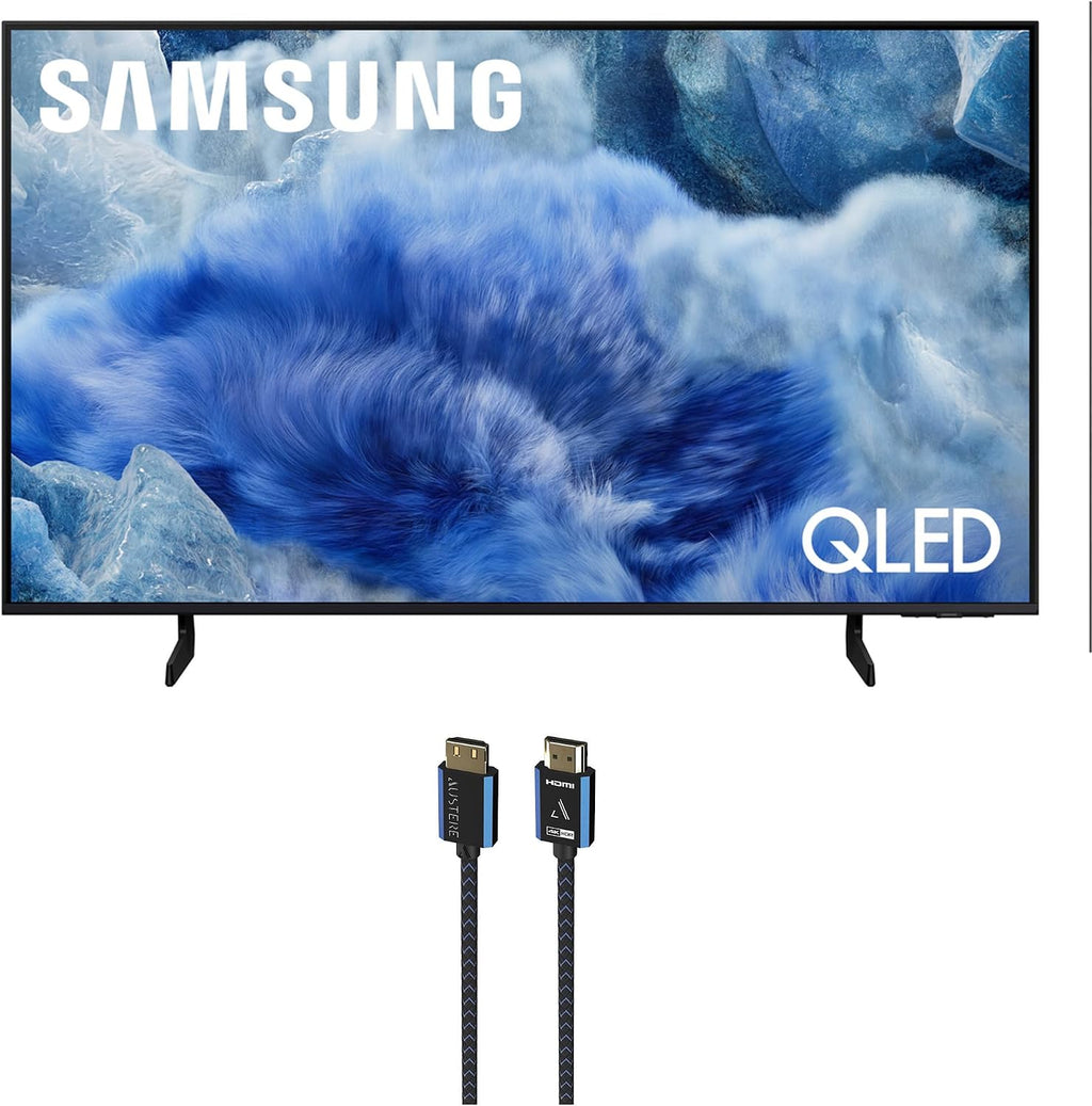 Samsung QN50Q8FAAFXZA 50 Inch Class QLED Q8F 4K Vision AI Smart TV with an Austere 5S-4KHD2-2.5M V-Series 2.5m Premium 4K HDR HDMI Braided Cable (2025)