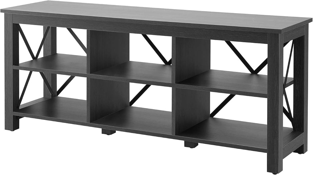 Henn&Hart Rectangular TV Stand for TV's up to 65' in Charcoal Gray, TV Stands for the Living Room