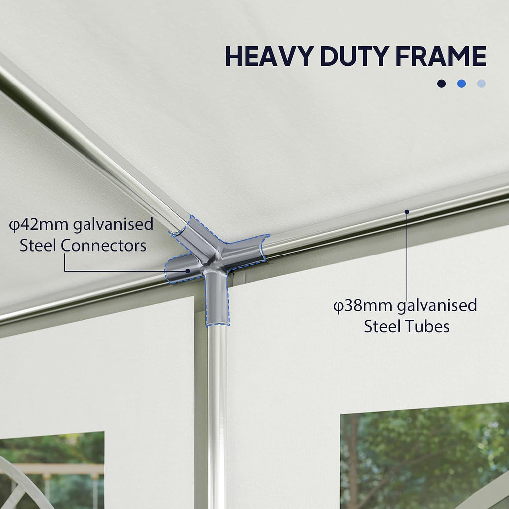 Outsunny 16.5' x 33' Party Tent, Heavy Duty Large Outdoor Canopy Tent Shelter with Removable Sidewalls, 10 Windows and 2 Doors, for Parties, Wedding, Events, BBQ Grill, White