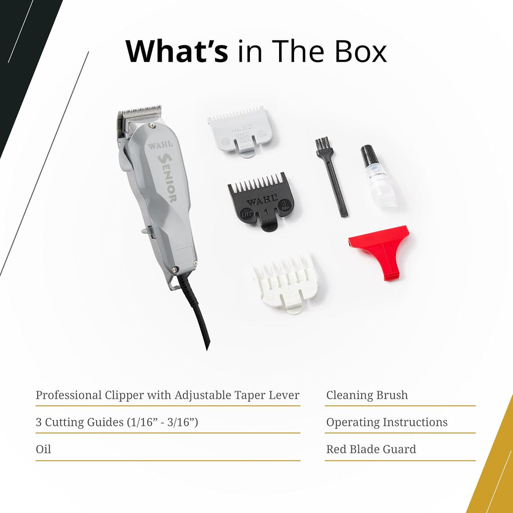 Wahl Professional Senior Clipper, V9000 Motor, Corded Heavy-Duty Design for Tapering, Fading, and Blending