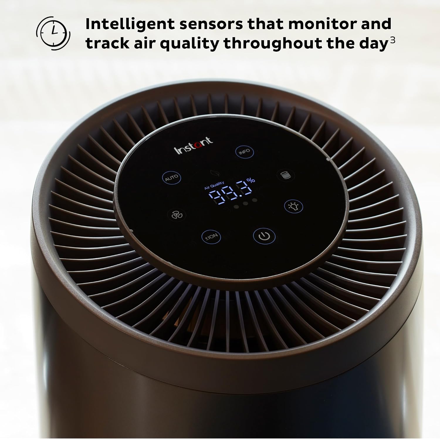 Instant HEPA Quiet Air Purifier From the Makers of Instant Pot with Plasma Ion Technology, Rooms up to 1,940ft2, removes 99% of Dust, Smoke, Odors, Pollen & Pet Hair, for Bedrooms, Offices, Charcoal