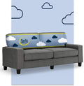 Serta Palisades 78' Track Arm Sofa, Easy Care Polyester, Soft Pillow Back, Pocket Coil Seat Cushions, Removable Covers, Loveseat or Couch for Small Spaces, Living Rooms or Bedrooms, Gray