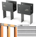 4Pack 4x6 (Actual 3.5'x5.5') Heavy Duty Stainless Steel Pergola Brackets - End Post to Beam Connector for Gazebos, Patio Decks, Porches - Wood Post Cap Tie Bracket (Dark Gray)