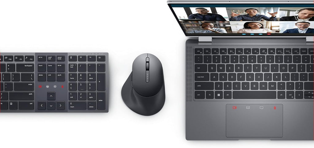 Dell KM900 Premier Collaboration Keyboard and Mouse - Zoom Touch Controls, Backlight Keyboard, Bluetooth 5.1, Radio Frequency 2.4GHz - Black