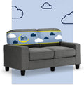 Serta Palisades 61' Track Arm Sofa, Easy Care Polyester, Soft Pillow Back, Pocket Coil Seat Cushions, Removable Covers, Loveseat or Couch for Small Spaces, Living Rooms or Bedrooms, Gray