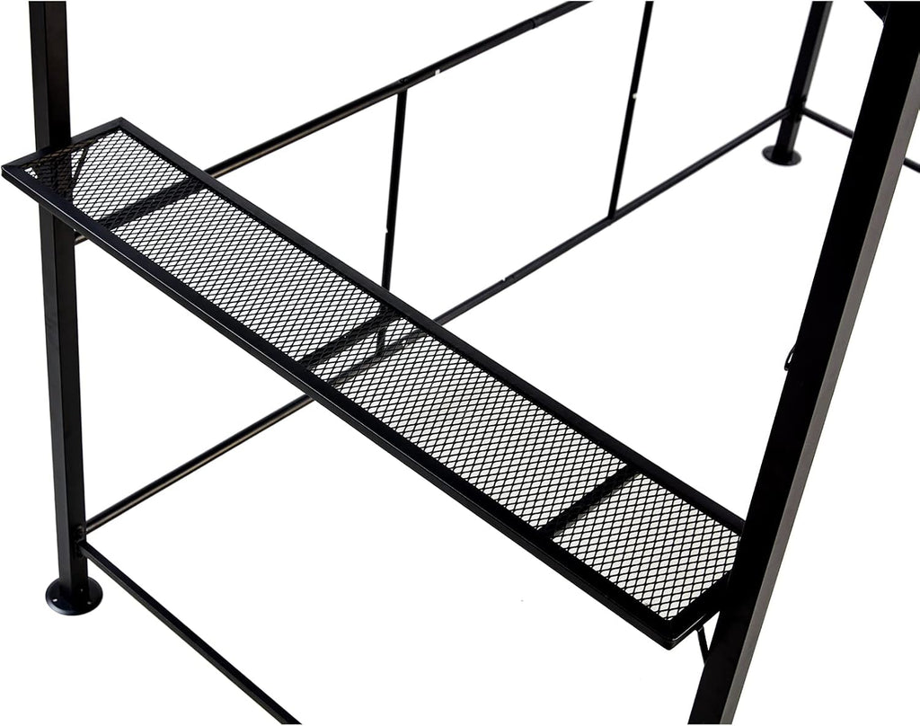 8' x 5' Grill Gazebo Shelter with Interlaced Vented Polycarbonate Roof, Outdoor BBQ Canopy with Side Shelves, Steel Frame for Garden, Patio, Backyard, Black
