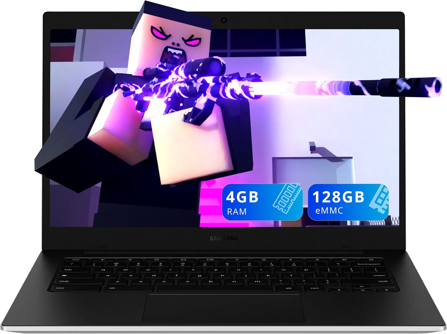Samsung Galaxy Chromebook Go 14' LED HD Laptop, Intel Celeron N4500, 4GB LPDDR4X, 128GB eMMC, Intel UHD Graphics, Wi-Fi 6, 720p Camera, Chrome OS, Silver (Renewed)