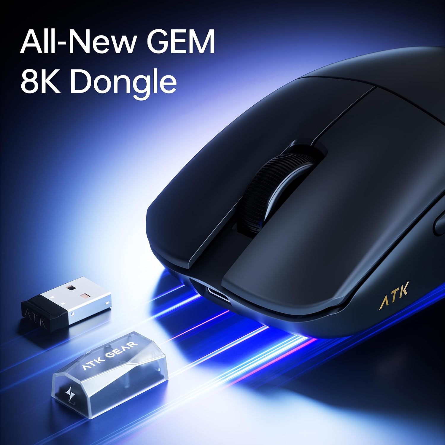ATK Blazing Sky F1 V2 Wireless Gaming Mouse, 38 g, PAW3950 Ultra Sensor, Nordic 54L20 MCU, Optical Switches, Dual 8K, Dual-Mode 2.4G/Wired, 200H Battery (Extreme, LEVIATAN Collab)