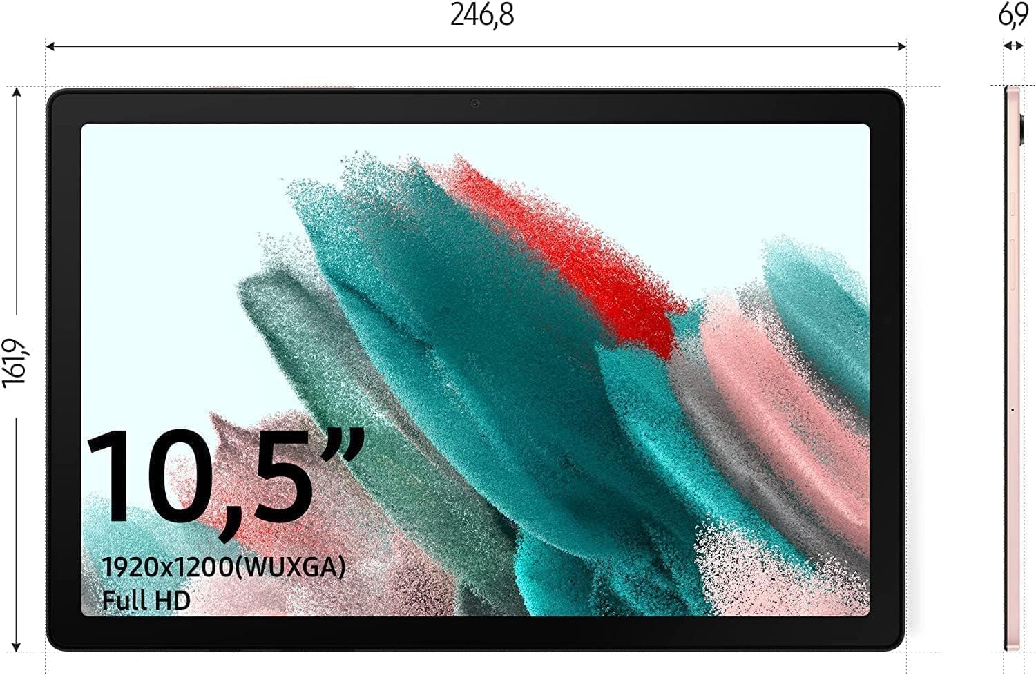 Samsung Galaxy Tab A8 10.5'' Inch Touchscreen Android Wi-Fi Tablet, 64GB Storage + 128GB Memory Card, Kids Content, Long Lasting Battery, Android 11, Pink Gold