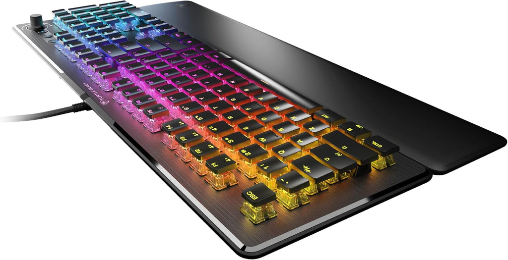 Turtle Beach Vulcan II – Full-Size PC Gaming Keyboard, Titan II Mechanical Switches, Customizable RGB Illuminated Keys, Detachable Palm Rest, Media Controls, Aluminum Top Plate, Numpad – Black