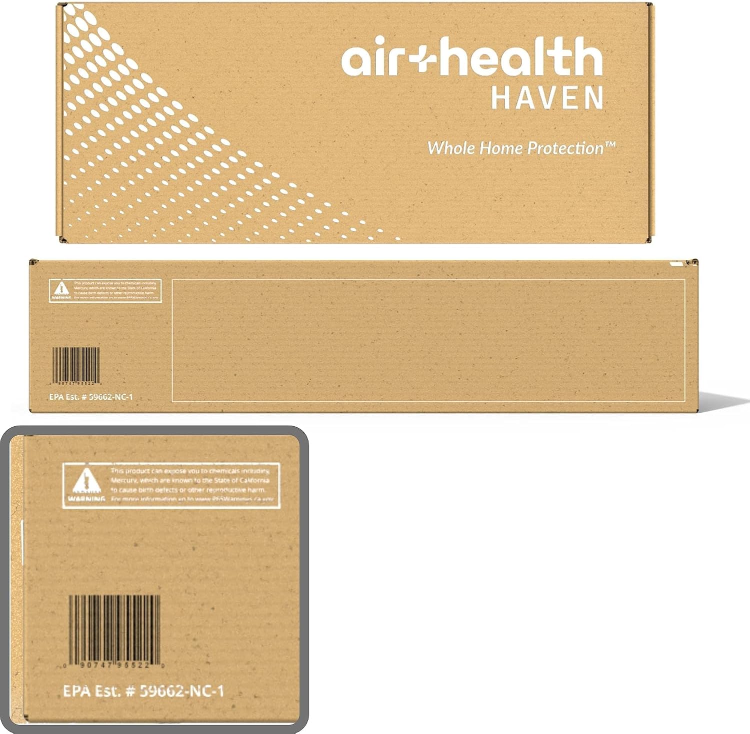Air Health Haven Plus HVAC Air Purifier | 16' UV-C Light, PCO Technology and Carbon Filtration | for Germs, VOCs, Odors | Easy DIY Installation
