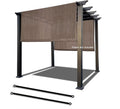 Alion Home Universal Breathable Pergola Shade Cover – Pergola Replacement Canopy – Outdoor Adjustable Shade Cover with Heavy Duty Weighted Metal Rods (12' x 9', Mocha Brown)