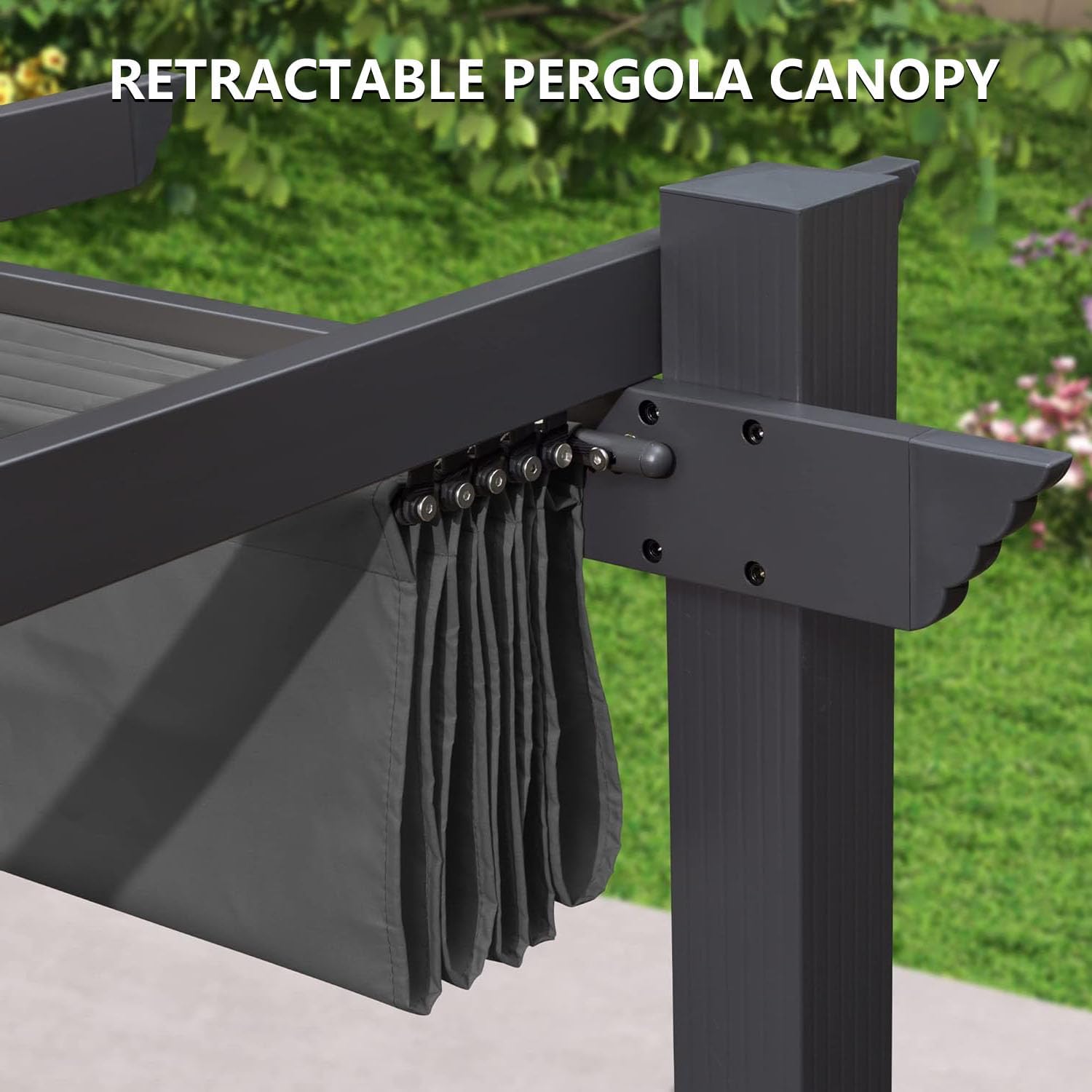 Pergola Shade Cover Replacement Canopy Top Compatible with 10 X 13 ft 6-Bar Pergola Frames - Gray (Canopy Size 116' W x 135' L, Canopy Top Only)
