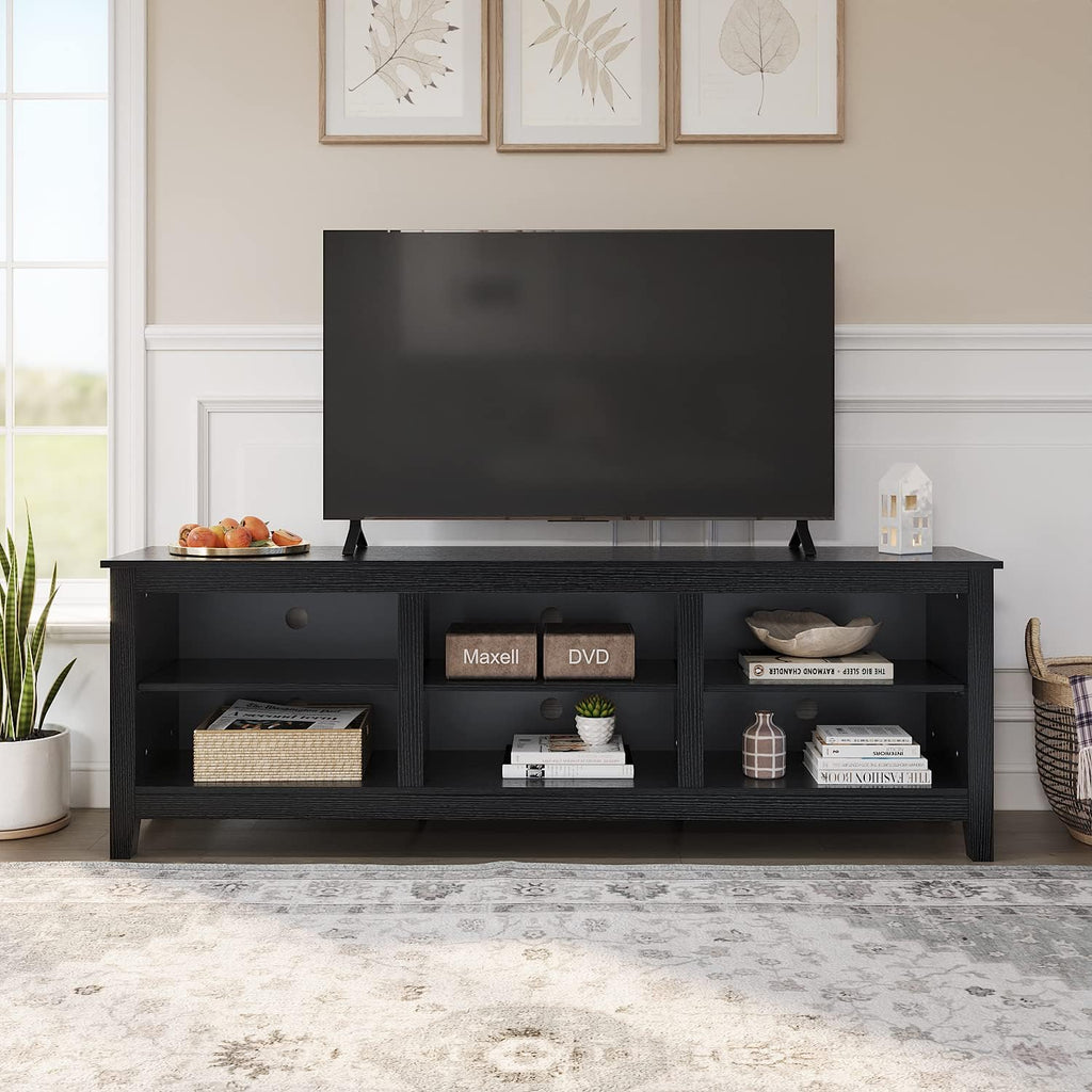 Panana TV Stand, Moden 6 Cubby TV Stand for 75 inch TV, Farmhouse Television Stands Entertainment Center Media Stand with Storage TV Table Stand for Living Room