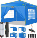 COBIZI 10x10 Pop Up Canopy with 4 Removable Sidewalls, Canopy Tent for Parties Waterproof Wedding Event Tent,Instant Outdoor Gazebos with Church Window,Carry Bag,4 Stakes,Ropes & Sandbags