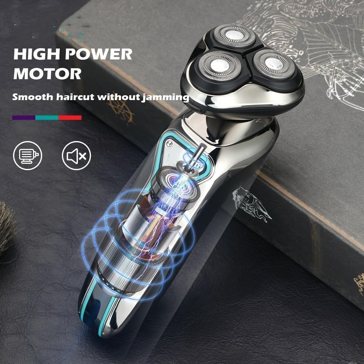 Electric Shavers for Men, Wet Dry Waterproof Electric Shaver for Men Wet Dry Beard Electric Razor Facial Shaving Machine Rechargeable LCD