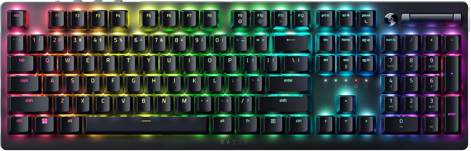 Razer DeathStalker V2 Pro Wireless Gaming Keyboard: Low-Profile Optical Switche HyperSpeed Wireless & Bluetooth 5.0-40 Hr Battery - Ultra-Durable Coated Keycaps - Chroma RGB (Renewed)