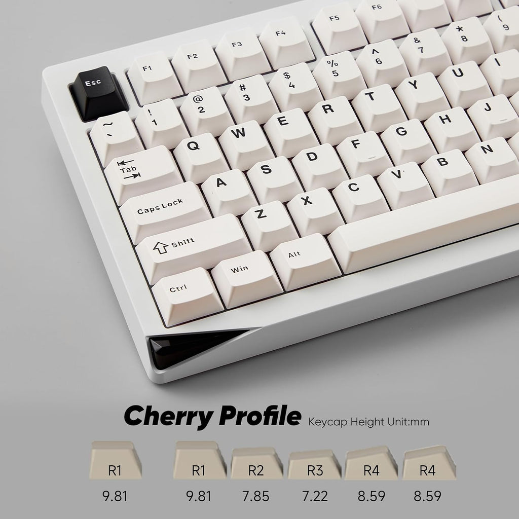 Akko Gem 01 QMK/VIA Aluminum Mechanical Keyboard Tri-Mode RGB Hot-swappable Wireless Gaming Keyboard Black on White, Pre-lubed Stellar Rose Switch