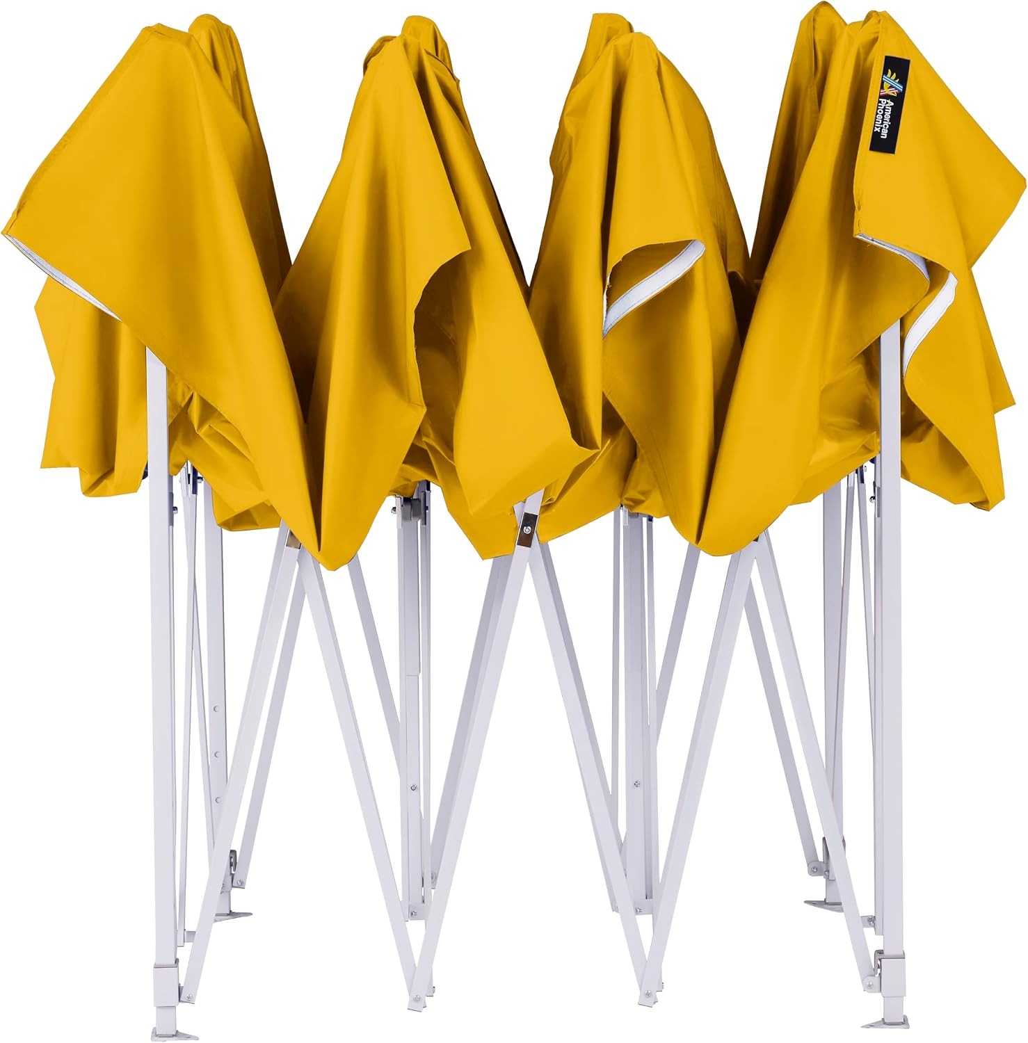 AMERICAN PHOENIX 10x15 Canopy Tent Pop Up Easy Instant Commercial Outdoor Party Canopy Shade (Yellow, 10x15FT (White Frame))