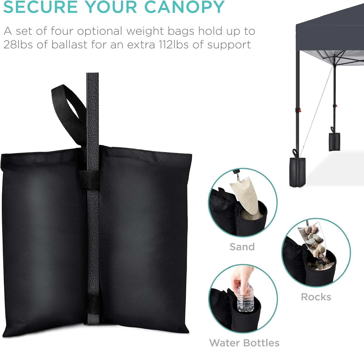 Best Choice Products 10x10ft Pop Up Canopy Tent, Outdoor Shade, 1 Person 1 Minute Set Up, Carry Case, 4 Weight Bags - Gray
