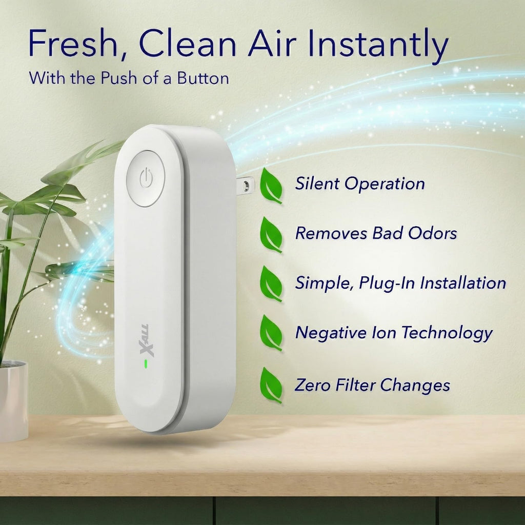 X-All Air Ionizer 3-Pack – Plug-In Ionizer for Bedroom, Home, Office - Freshens Air from Pets, Cooking, Trash, and Smoke (3 Pack)