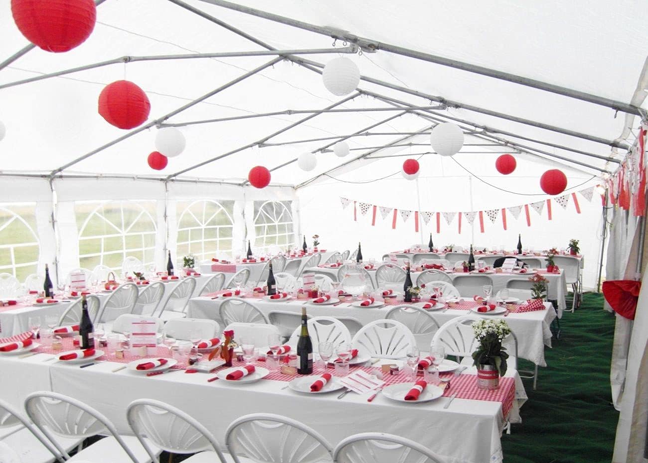 Quictent Premium 20x32 Party Tent Heavy Duty Outdoor Gazebo White Event Shelter Wedding Canopy Tent for Parties Carport BBQ with Removable Sidewall Windows & Storage Bags