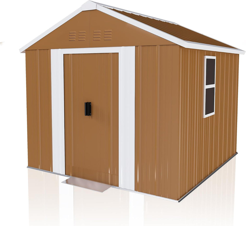 Leavader 6x4 FT Metal Storage Shed, Heavy-Duty Outdoor Matel Tool Shed with Windows, Lockable Door&Ventilation - Weatherproof Outdoor Garden Shed for Backyard, Lawn, Tool Organization