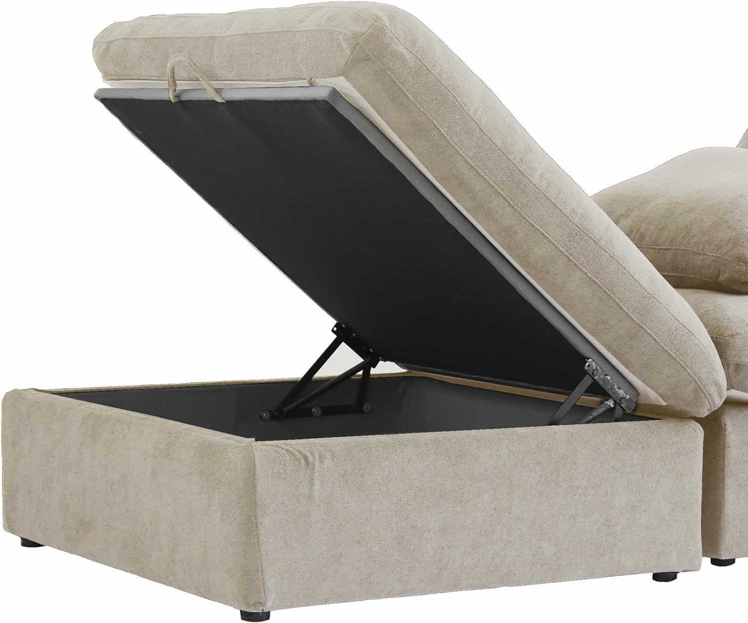 Cloud Modular Sectional Sofa with Storage Ottoman,120.45' L Shaped Couch for Living Room,Down Filled Convertible Couch Deep Seat for Office Apartment,Covers Washable&Replaceable,Khaki