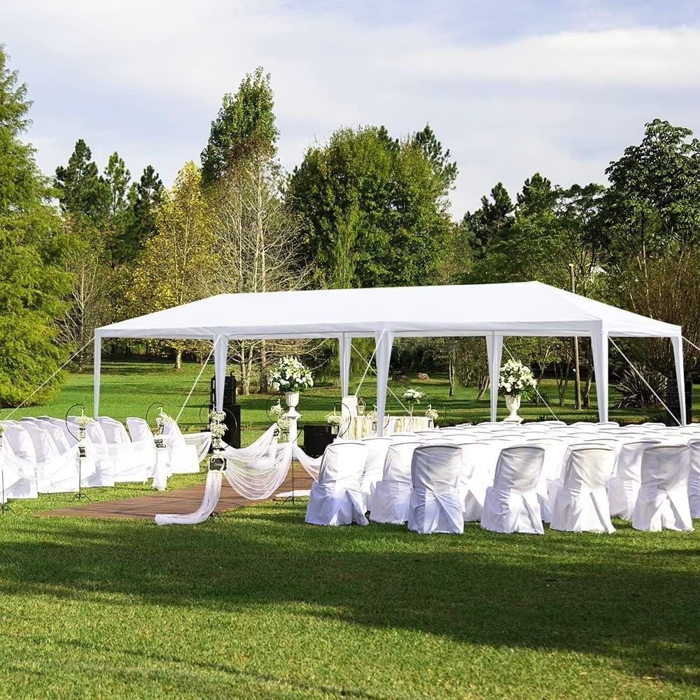 Outdoor Gazebo Canopy Wedding Party Tent Camping Shelter Commercial Instant Shelter Waterproof Tent with Removable Side Walls (10'x30' Without Sides)