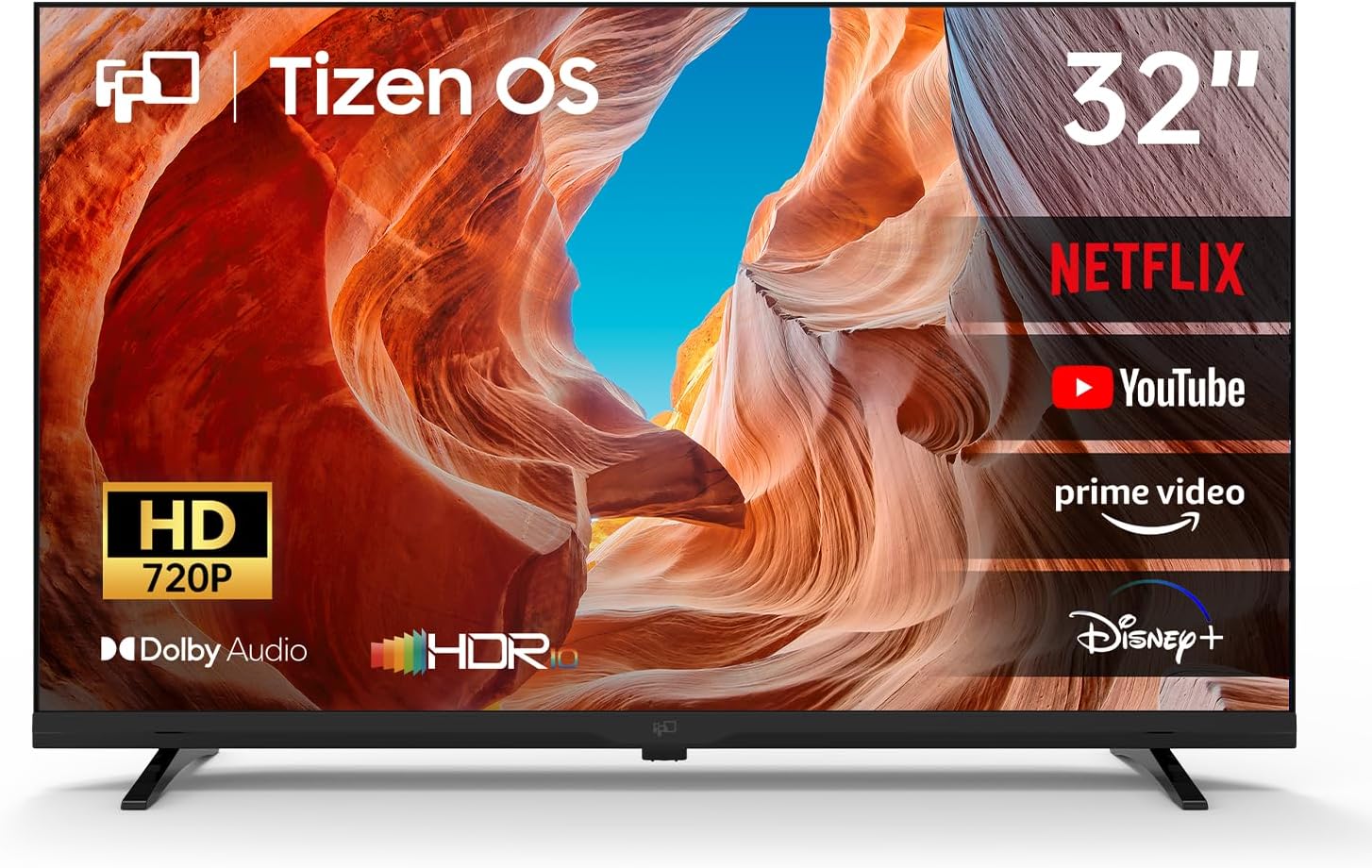 FPD Smart TV 32 Inch, Television Compatible with Samsung TV Plus Powered by Tizen OS, 720p HD TV with Dolby Audio, HDR 10, SmartThings, Miracast, Gaming Hub, Voice Remote Flat Screen TV (AT32-P1)