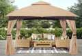 ABCCANOPY 8x8 Outdoor Gazebo - Patio Gazebo with Mosquito Netting, Outdoor Canopies for Shade and Rain for Lawn, Garden, Backyard & Deck (Beige)