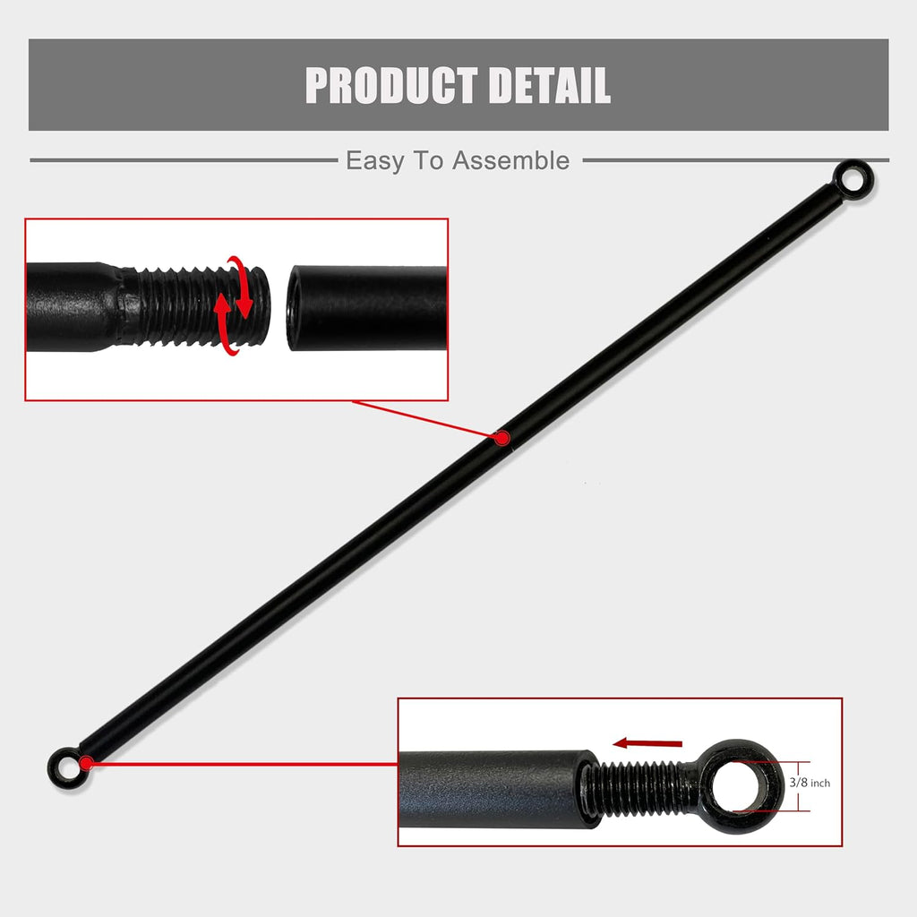 Alion Home Heavy Duty Weighted Metal Rods with Eye Loops for Pergola Covers, Patio Canopy Covers, Sun Shade Panels, Curtains, Drapes - Various Lengths (12 FT)
