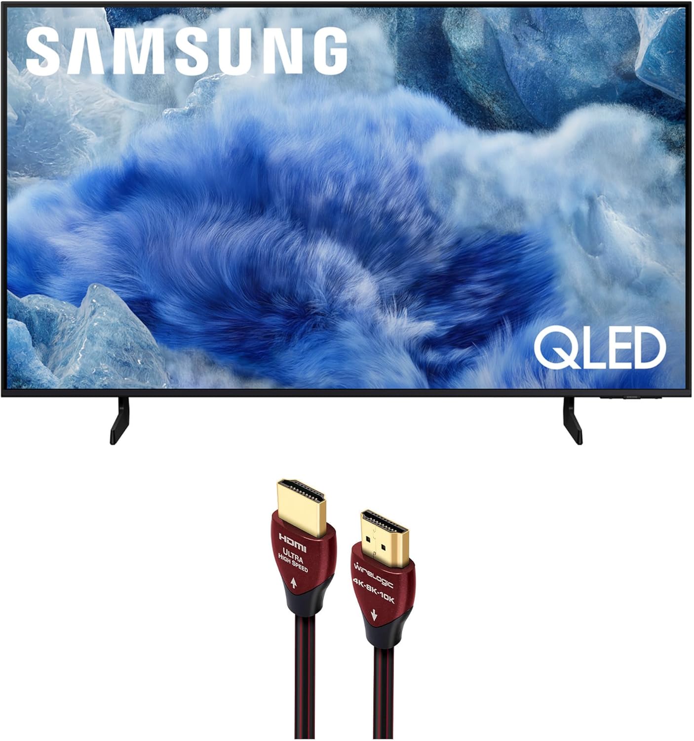 Samsung QN50Q8FAAFXZA 50 Inch Class QLED Q8F 4K Vision AI Smart TV with a WireLogic Ruby 8ft Ultra High Speed 4K-8K-10K HDMI Cable (2025)